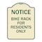 Signmission Bike Rack for Residents Heavy-Gauge Aluminum Architectural Sign, 24" x 18", TG-1824-23530 A-DES-TG-1824-23530 - alternate 1